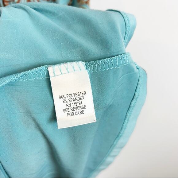 Unity World Wear Y2K Blue Short Sleeve Blouse Size Small Petite - Picture 4 of 5